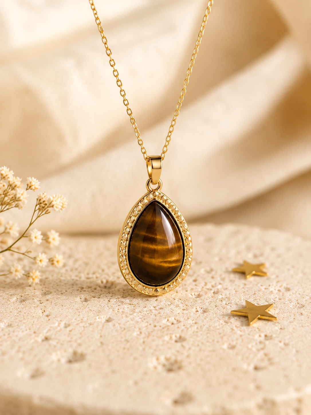 Éclipse – Collier Œil de Tigre Naturel