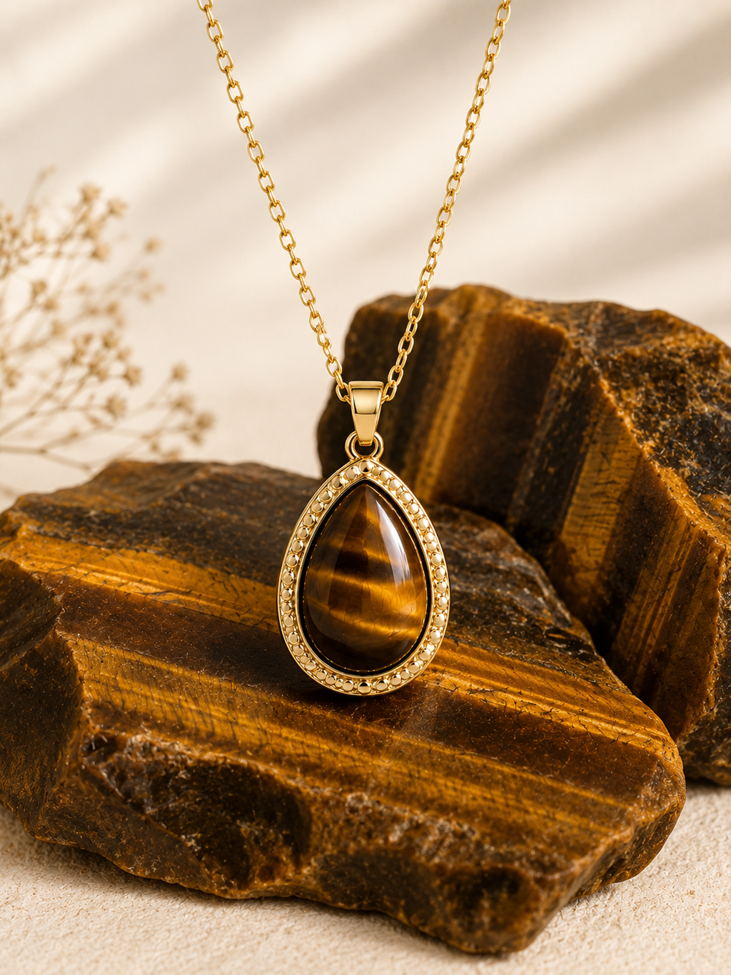Éclipse – Collier Œil de Tigre Naturel
