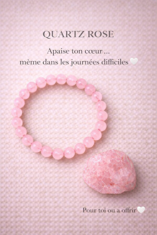 Bracelet Quartz Rose – Apaisement & douceur pour maman stressée