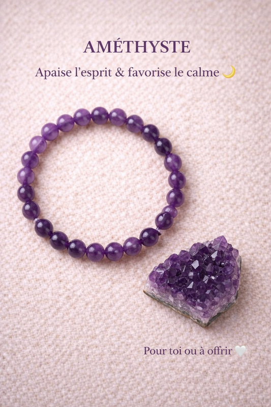 Bracelet Améthyste – Anti stress & sommeil pour maman fatiguée