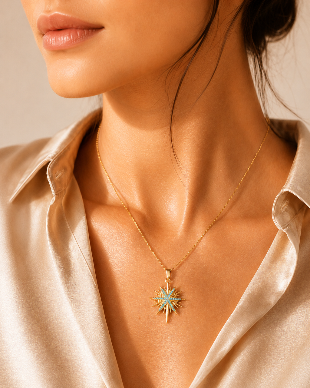Golden North Star Necklace