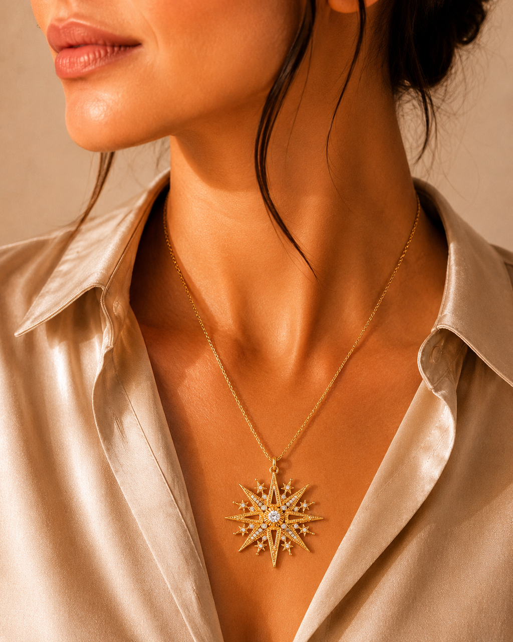 Golden North Star Necklace