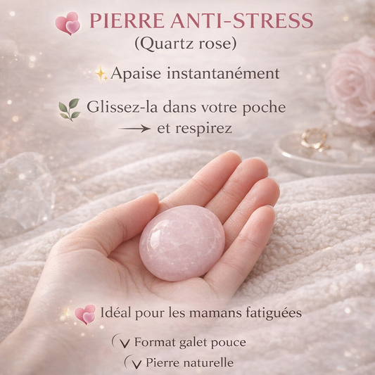 Pierre Anti-Stress Quartz Rose – Galet Pouce Apaisant