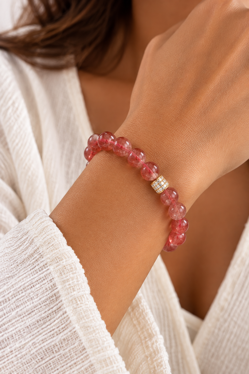 Bracelet en Pierre Naturelle – Quartz Rose ou Améthyste