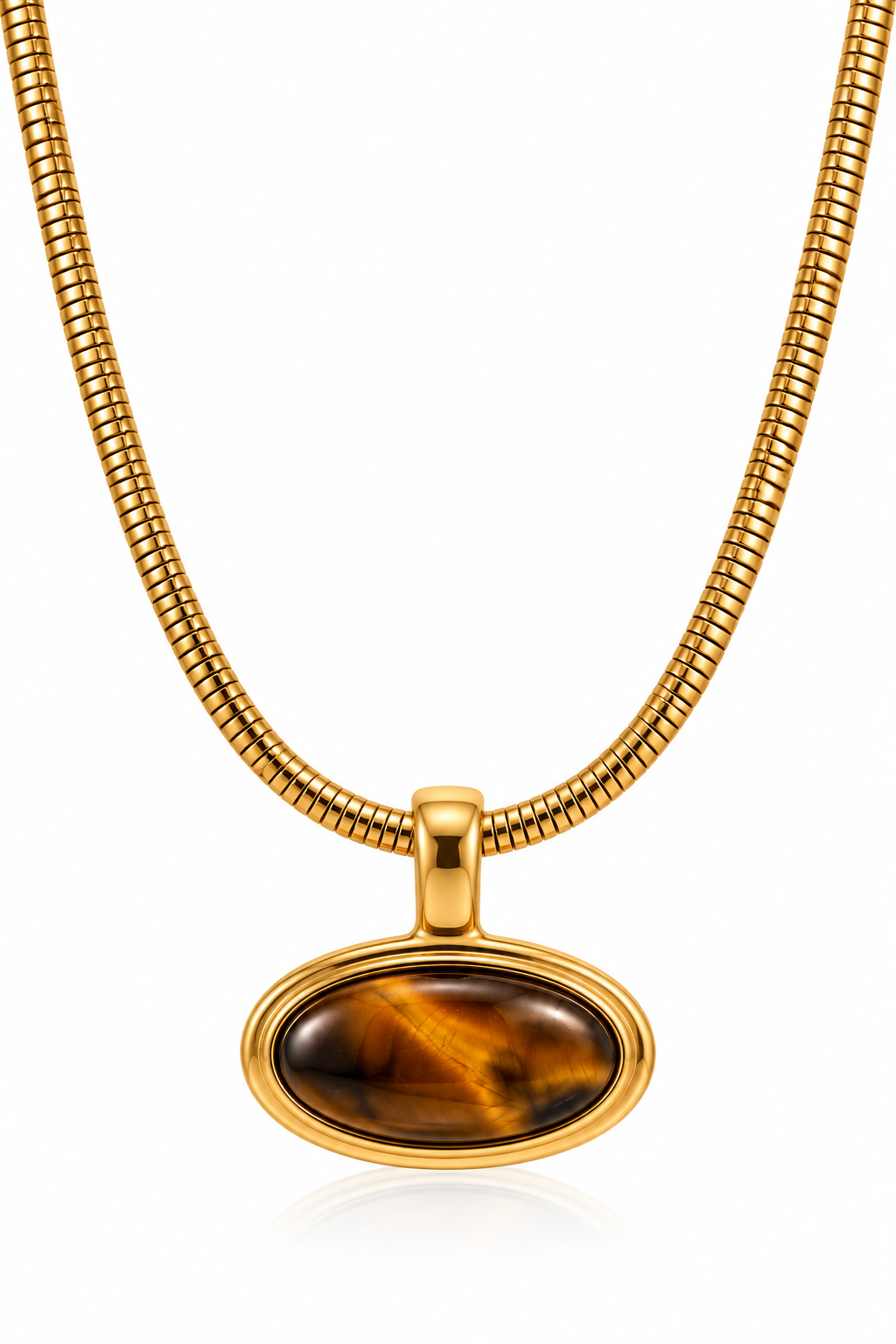 Collier Asterion – Œil de Tigre nature