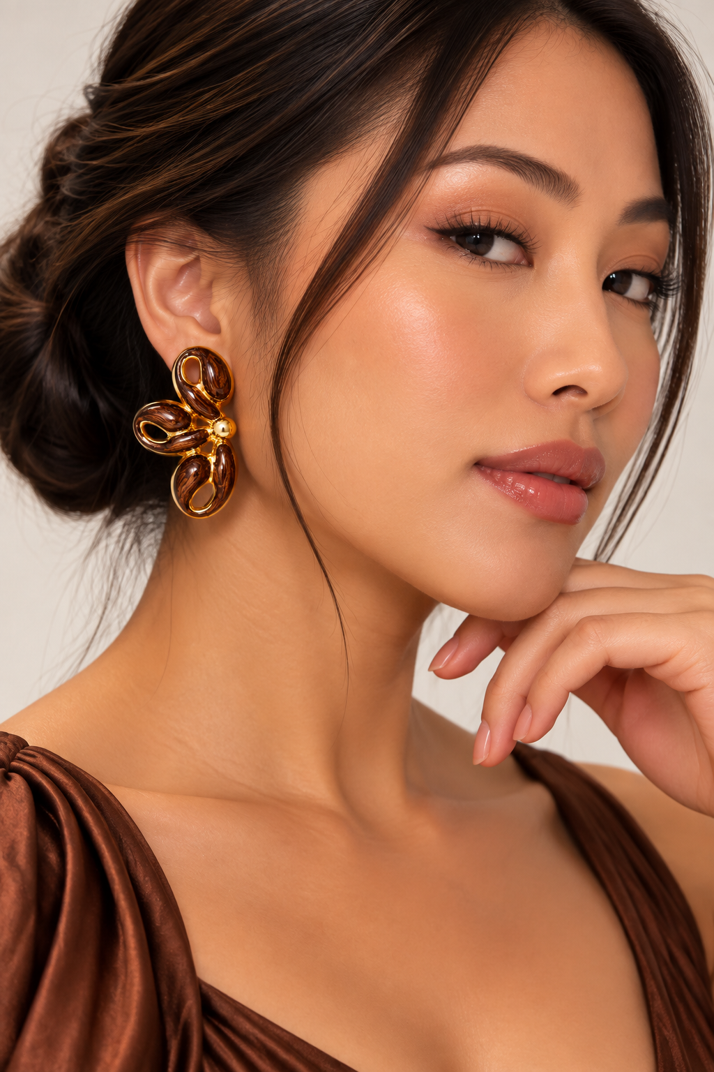Boucles d’oreilles Elara – Marron