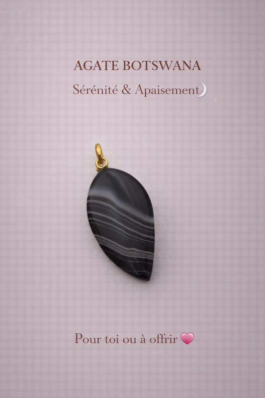 Collier Pendentif Agate Botswana – Apaisement & réconfort pour maman